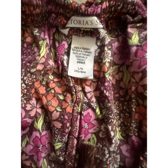 Victorias Secret L Printed Lightweight Tasseled Shorts Cotton Blend - Picture 4 of 5